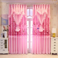 curtains for bedroom blackout princess curtain for kids girls double layer 3d floral lace window curtain for living room wedding