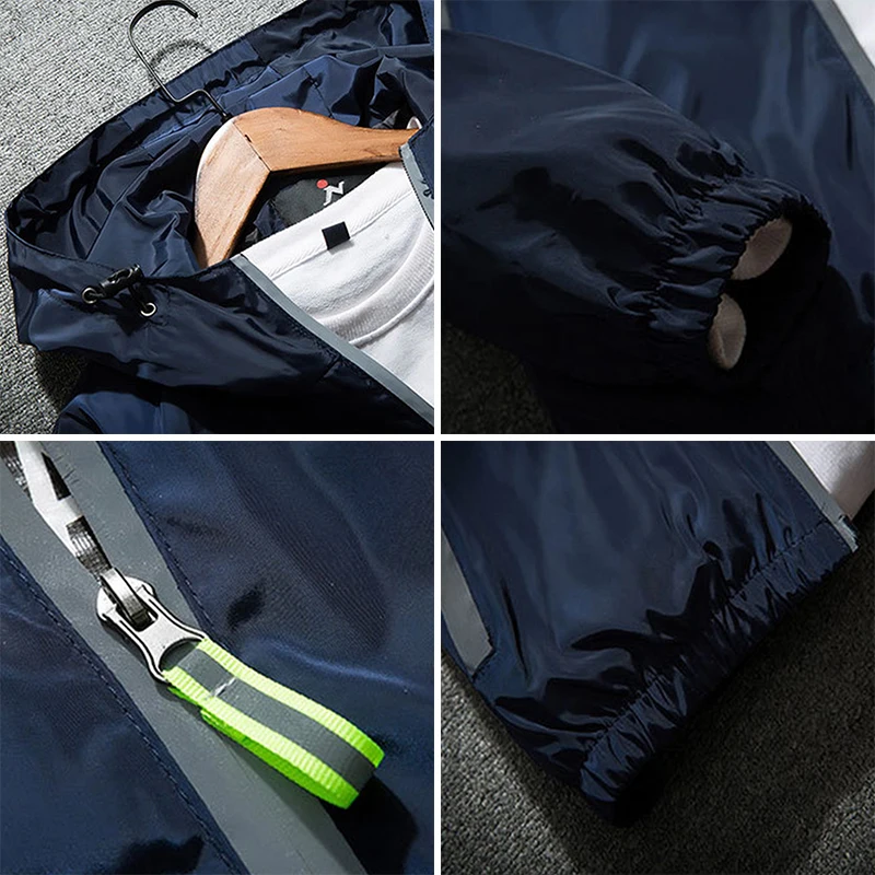 

Women's Windbreakers Spring Autumn Solid Hooded Zipper Light Reflecting Ladies Casual Jacket Coats for Female