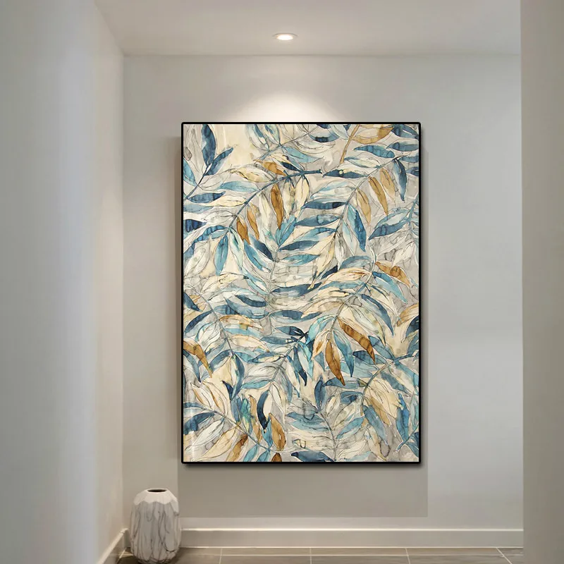 Настенные картины на холсте с листьями в скандинавском стиле современные