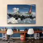 Самолет самолёт истребитель военная модель Боинг b 17 летающая крепость комната домашняя стена современное искусство Декор постер в деревянной рамке