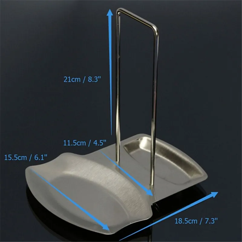 

Stainless Steel Pan Pot Cover Lid Rack Stand Spoon Holder Stove Organizer Home Storage Soup Spoon Rests Kitchen Tools