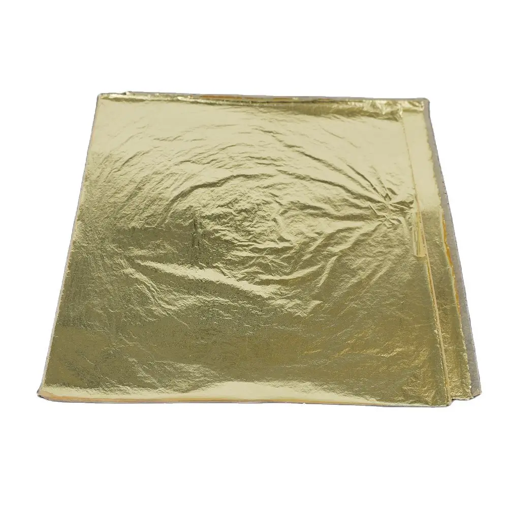 Китайский золотой лист производство 100 листов 14X14 см имитация сусальное золото из