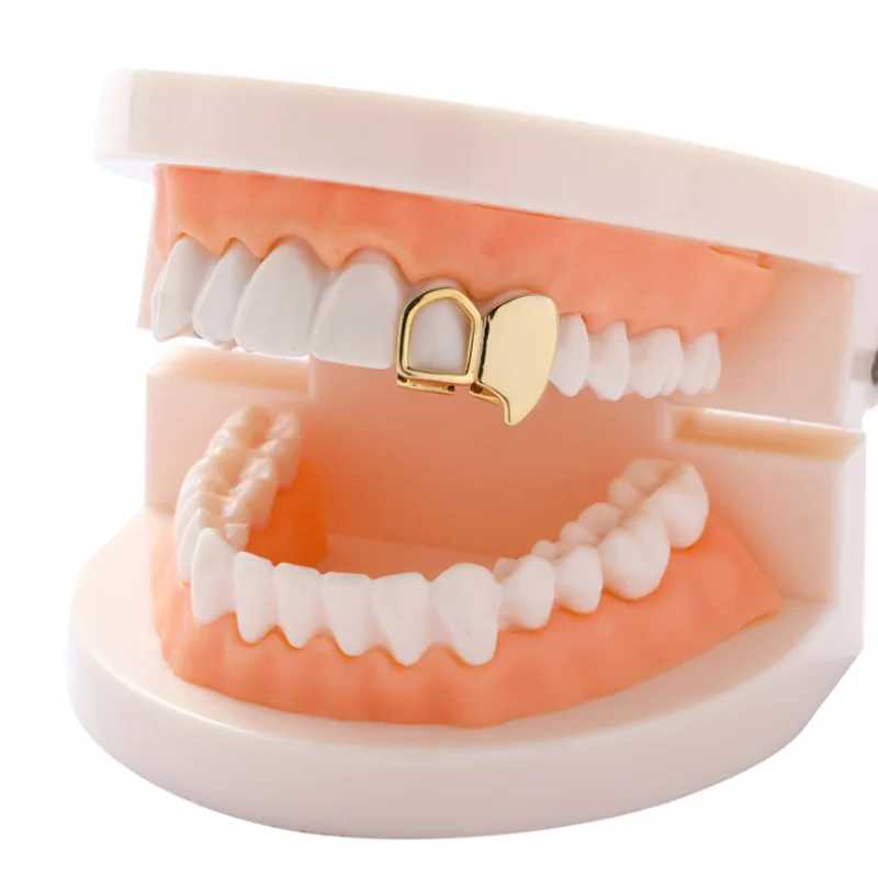 Хип-хоп Fang кубический циркон Одиночные Вертикальные Зубные коронки нижние зубы