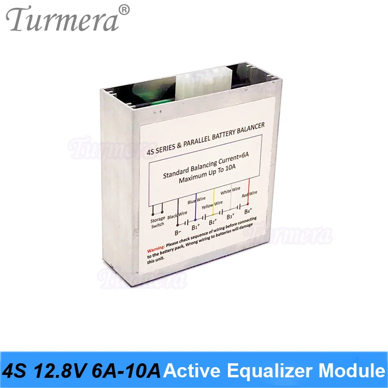 Turmera 4S 12.8V 6A 10A  Active Equalizer Module for 3.2V 280Ah 310Ah Lifepo4 Battery and 3.7V 18650 Lithium Batteries  Pack Use
