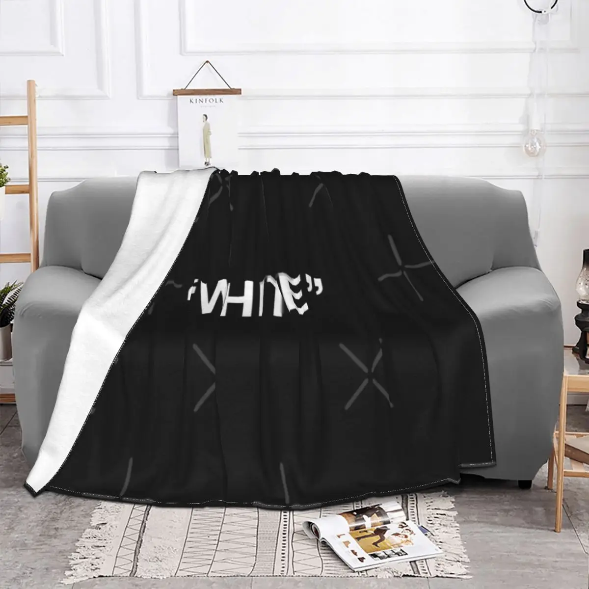 Белое одеяло виргил Abloh покрывало для кровати клетчатое дивана Флисовое Детское -