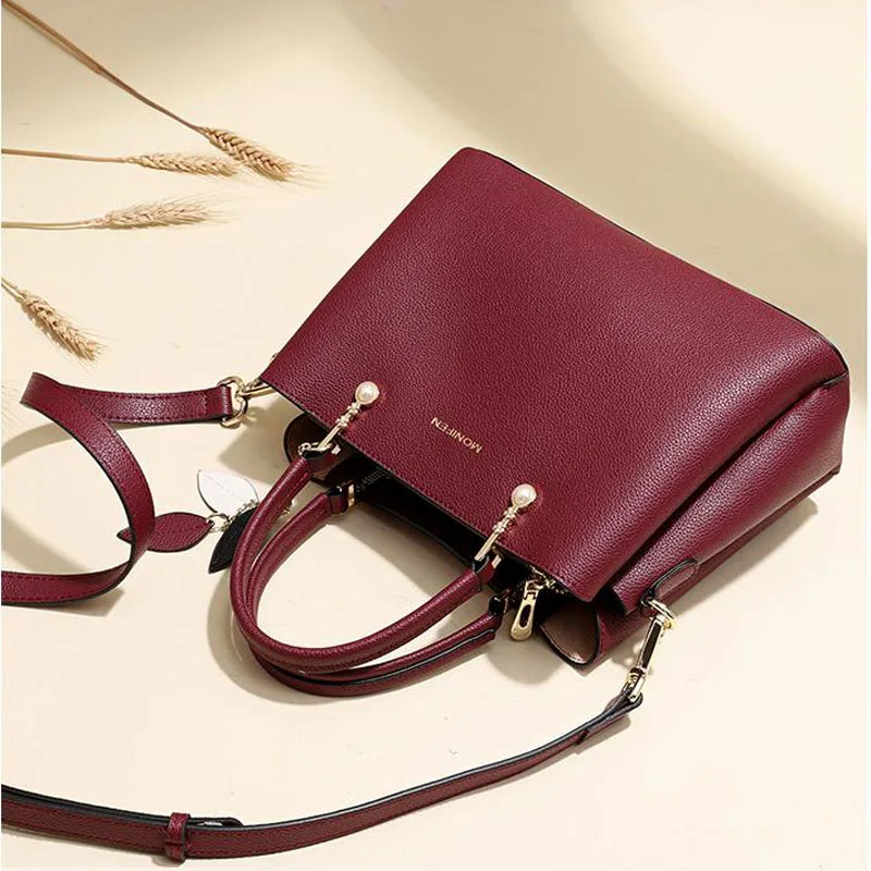 

Handbag women's leather shoulder bags 2021 women's brand Women's bag Quality Women Genuine LeatherBag Fashion Female bag