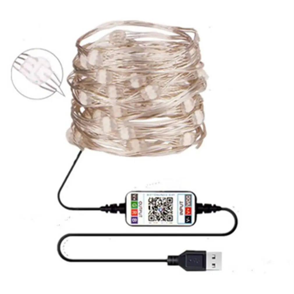 

Christmas Tree Decoration LED String Lights Wireless Personalized RGB String Lights Customized App Remote Control Lights Party