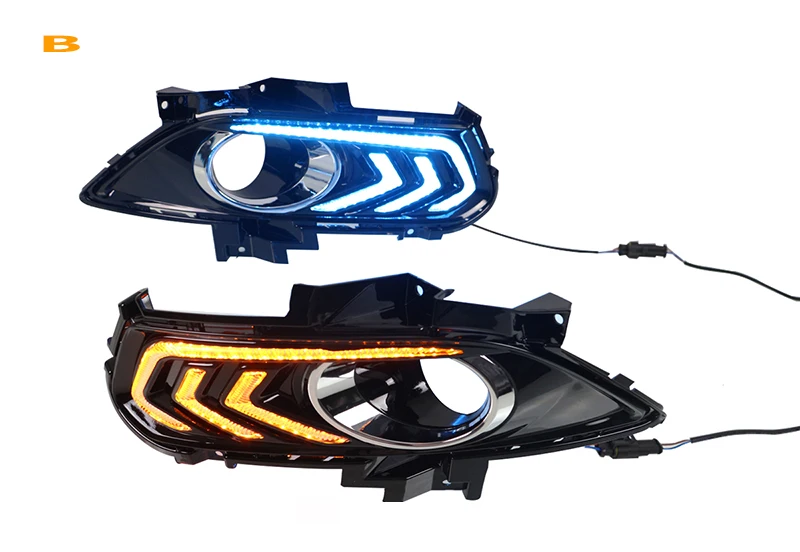 

2pcs For Ford Mondeo Fusion 2013-2015 LED Daytime Driving Running Light DRL Car Fog Lamp 6000K White Turn Yellow Turn Blue Light