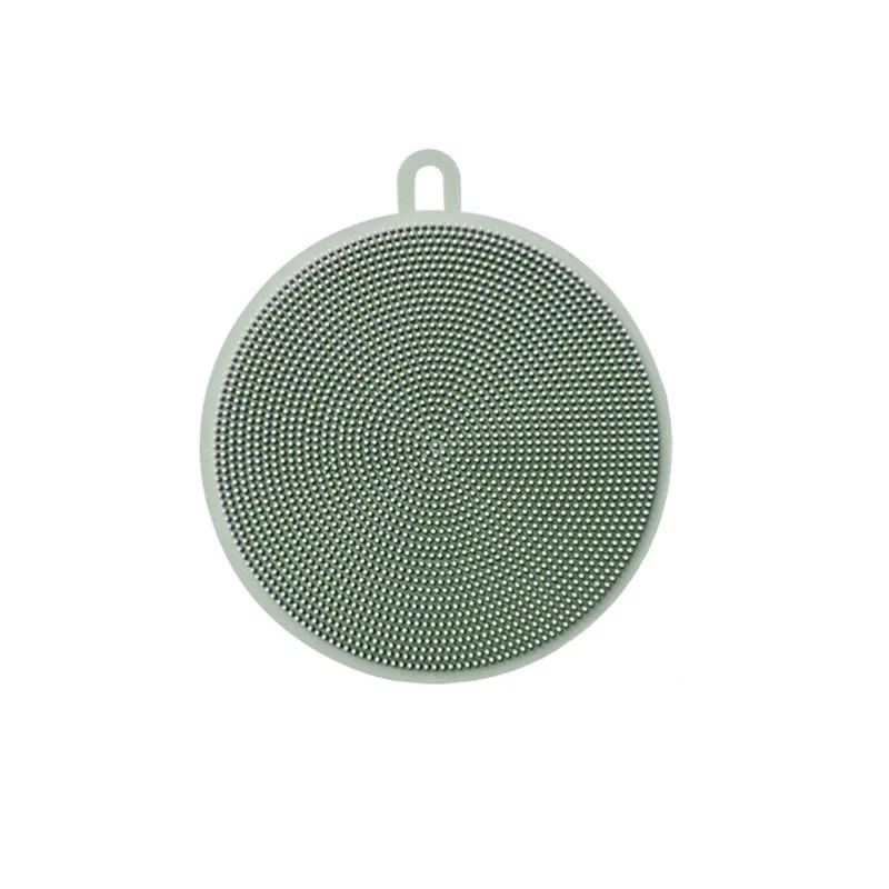 Зеленый Kitchen Tools Multi-function Antibacterial Silicone Dish Scrubber Brush Dishwashing Silicone-3 Colors Cleaning Brush Dish Brush - Цвет: Зеленый