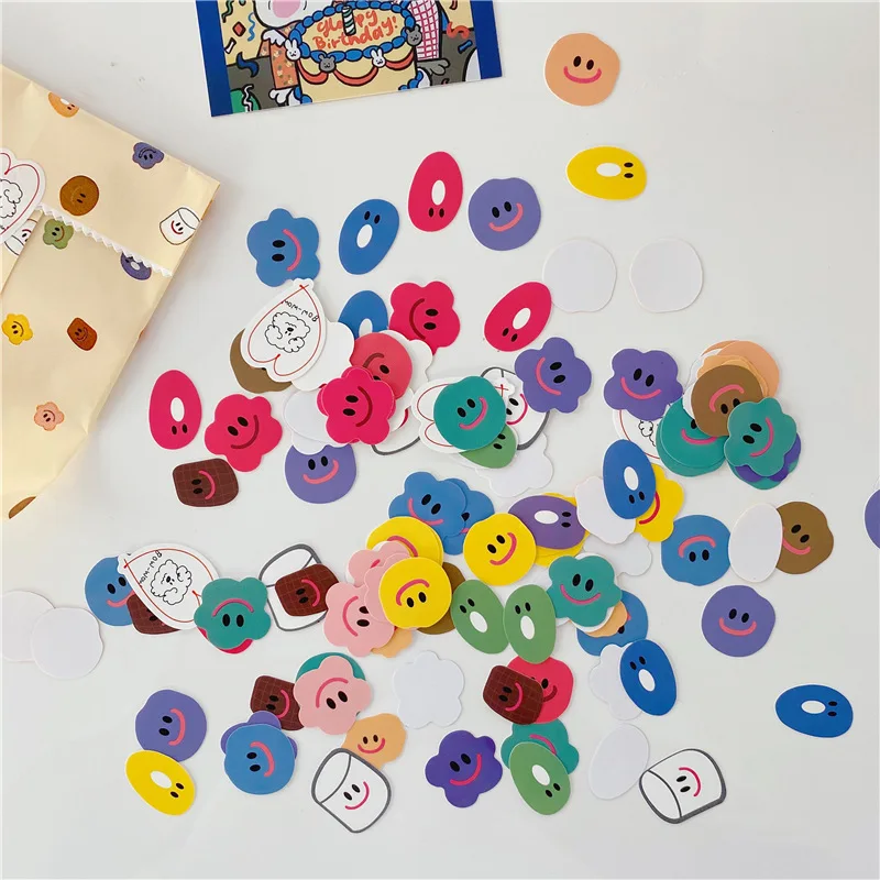 

2021 Korean Cotton Candy Cute Mini Foodie Smiley Face Stationery Stickers Student Hand Account Diy Decorative Sealing Stickers