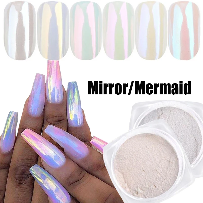 

1 Box Nail Glitter Powders Neon Dust Mirror Aurora Nail Art Glitter Powders Mermaid Chrome Pigment Dust DIY Nail Art Decorations