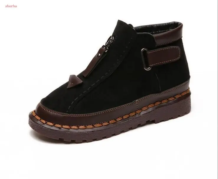 

Осенние новые женские ботинки, теплая зимняя женская обувь, женская искусственная кожа, женские плюшевые зимние ботинки большого размера