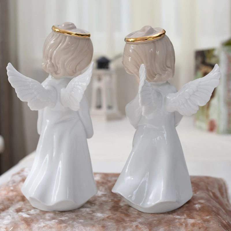 Европейская Керамическая кукла ангела миниатюрные фигурки домашняя мебель