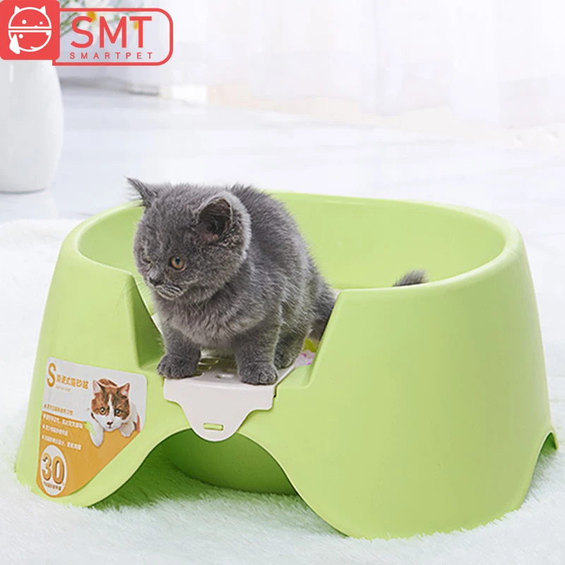 Smartpet полу-закрытый питомец кошки Туалет песочный ящик тренировочный анти-всплеск кошачий ящик для мусора Крытый с лопатой для домашних питомцев плюшевых кошек
