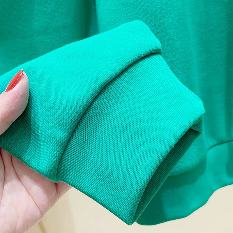 

Sweatshirt 2021 Women's Casual Solid color Hoodie Long Sleeve Pullover Sweatshirt Fashion Loose Tops Female