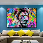 Современные уличные граффити животные Фотообои Искусство Холст Декор Цвета Король Лев живопись для гостиной домашний декор