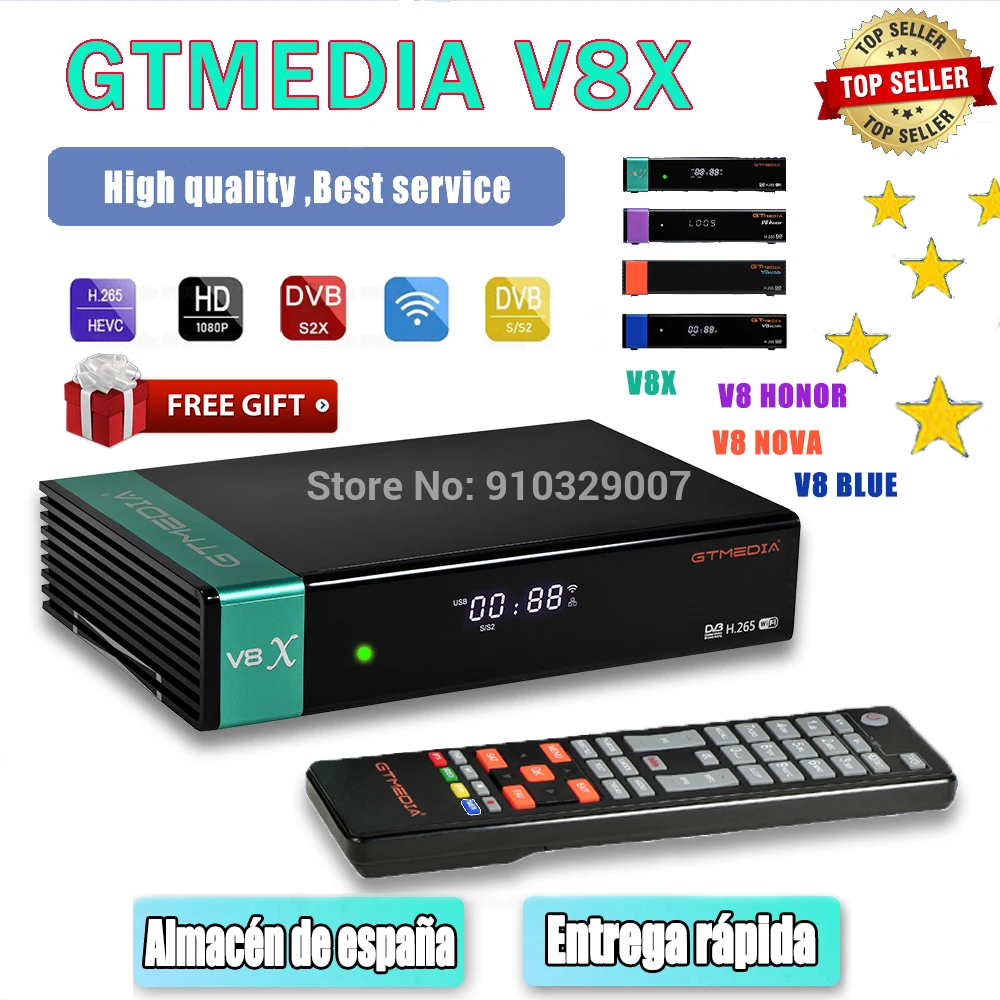Лучшее качество Gtmedia V8X новый модернизированный по V8 Nova DVB S2 и встроенным модулем Wi
