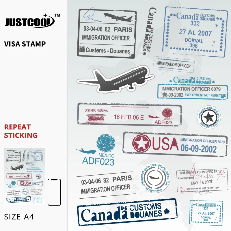 15x наклейка винтажная дорожная почтовая маркировочная печать размер А4 Телефон