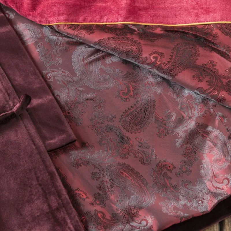 

Vintage Single Breasted Tang Suit Men Stand Collar Chinese Style Embroidery Autumn Long Sleeve Outerwear Mens Corduroy Jacket