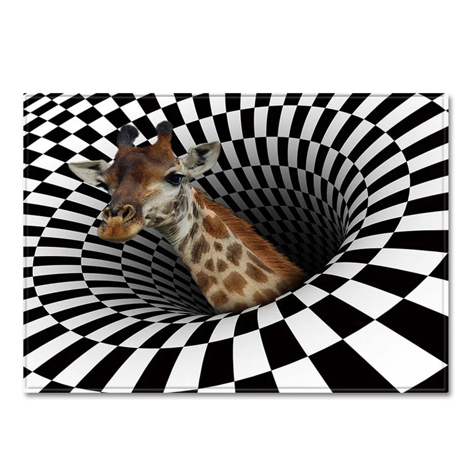 

Ковер для спальни, 3D, белый, черный, клетчатый жираф, большие размеры, коврики и ковровые покрытия для дома, гостиной, ковер, скандинавский дв...