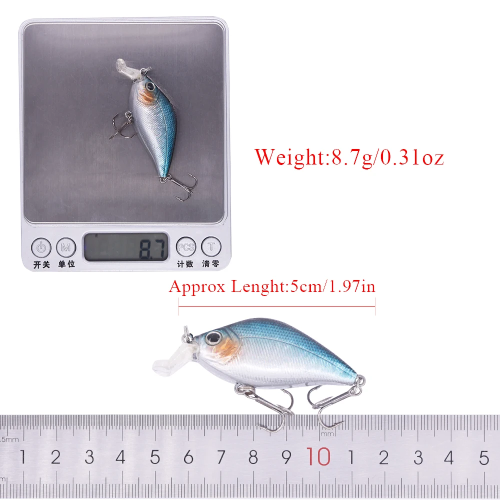 Makebass Crankbait рыболовные приманки бас искусственный воблер, твердая приманка дайвинг с неглубоким погружением рыболовные снасти форель Окунь и т. д. 2 дюйма/0,3 унций