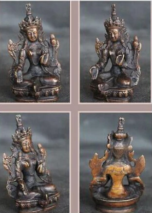 715 + латунь китайская бронза ручная работа резной тибетская зеленая богиня тара