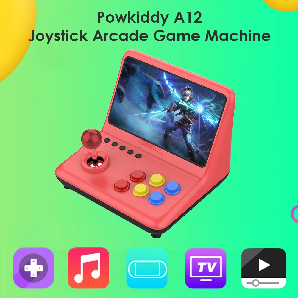 Аркадный джойстик POWKIDDY A12 9 дюймов IPS игровая консоль 32 ГБ 2000 игр видеоплеер
