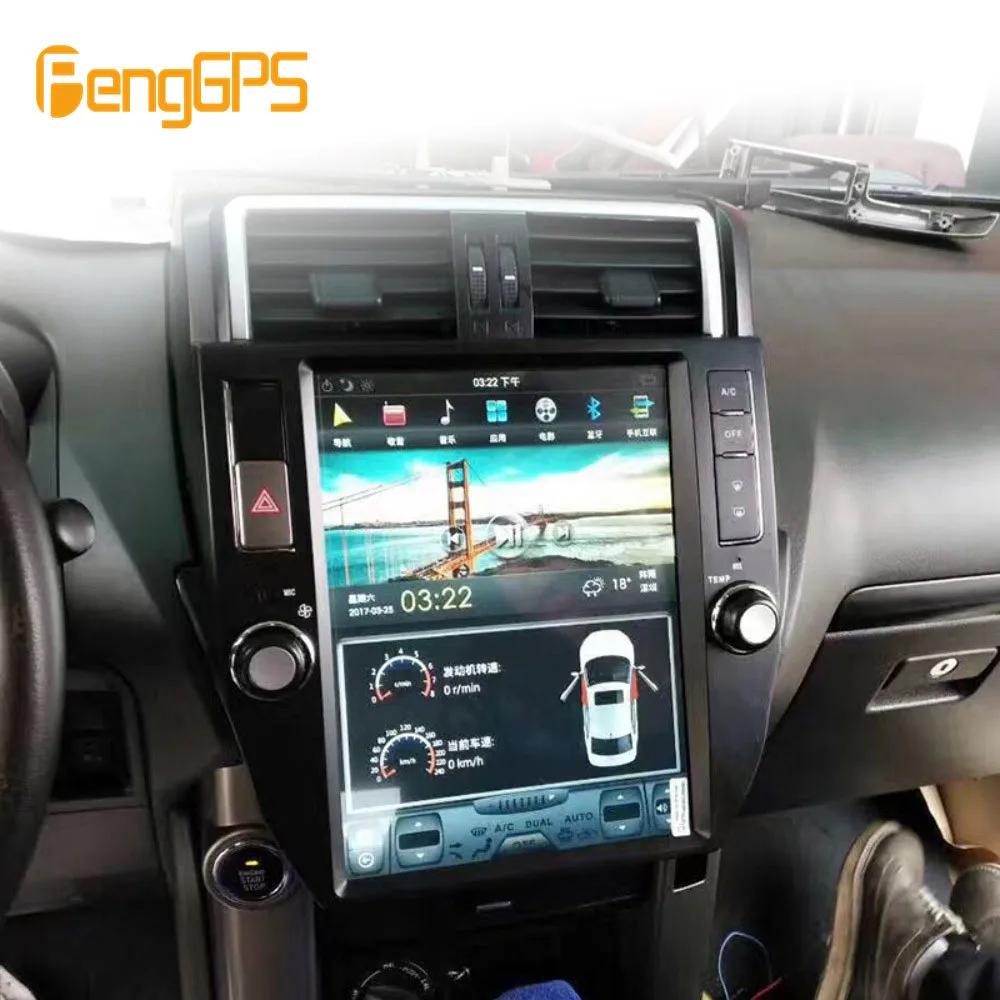 Автомобильный GPS-навигатор в стиле Tesla Android 9 0 PX6 4 Гб ОЗУ для TOYOTA Land Cruiser Prado 150 2010-20013