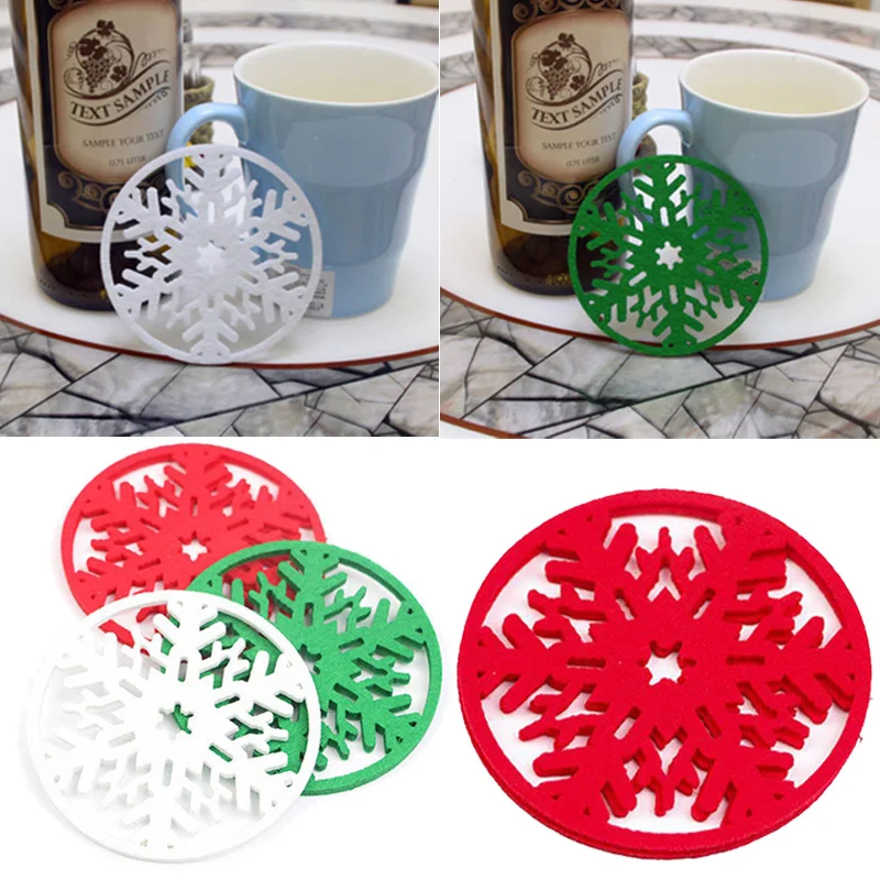 Christmas Snow Coasters Snowflake Place Mats Coffee Wine Cup Pad Tea Craft Xmas | Дом и сад