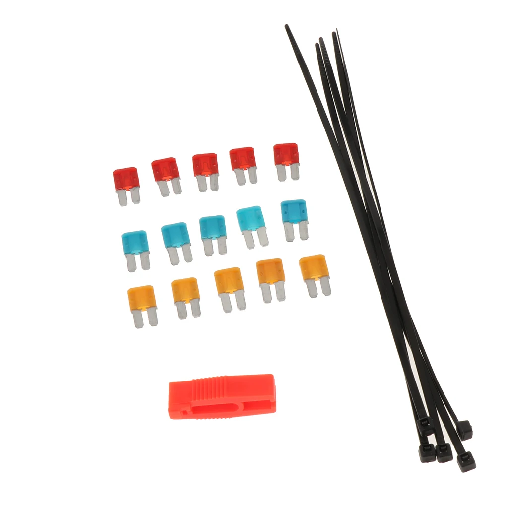 

Female Socket 12V / 24V Lighter Female + 15pcs Blade Fuse Wire Standard 5A 10A 15A