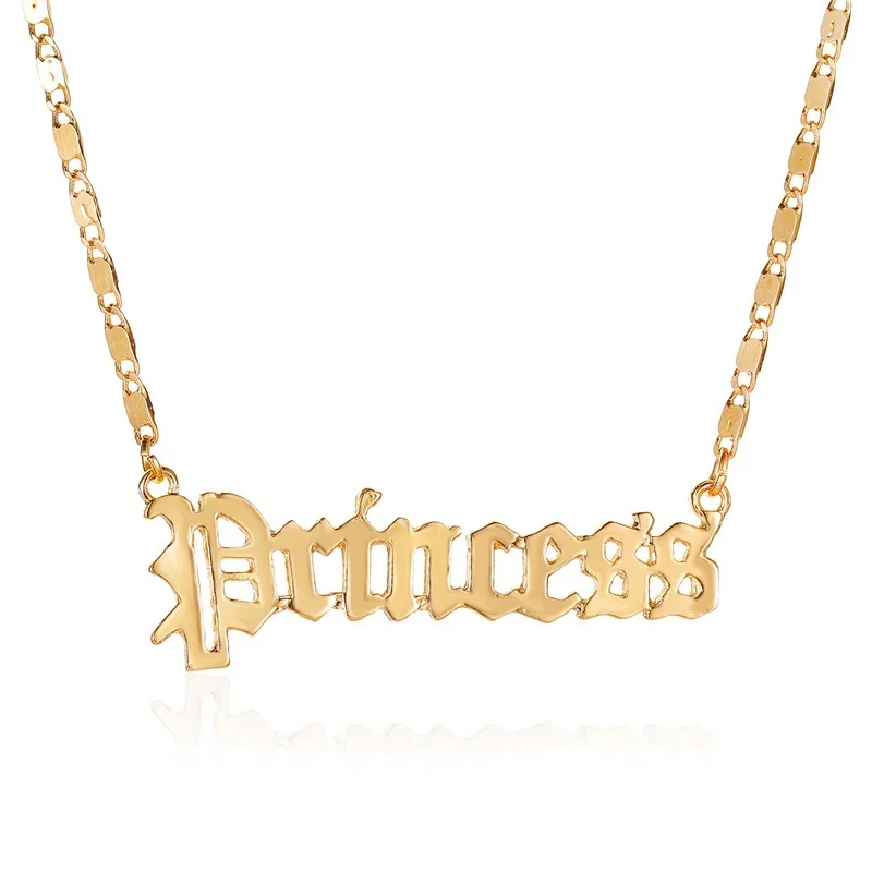 Old English Letter Pendant Necklace Angel Babygirl Font Short Clavicle Chain Sexy Lady Choker Decor Jewelry | Украшения и