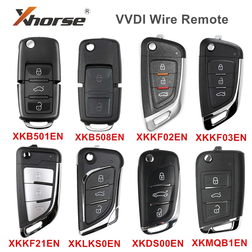 

5pcs/lot Xhorse VVDI Wire Remote Control Car Key XKB501EN XKB508EN XKKF02EN XKKF03EN XKKF21EN for VVDI Mini key Tool Max VVDI2