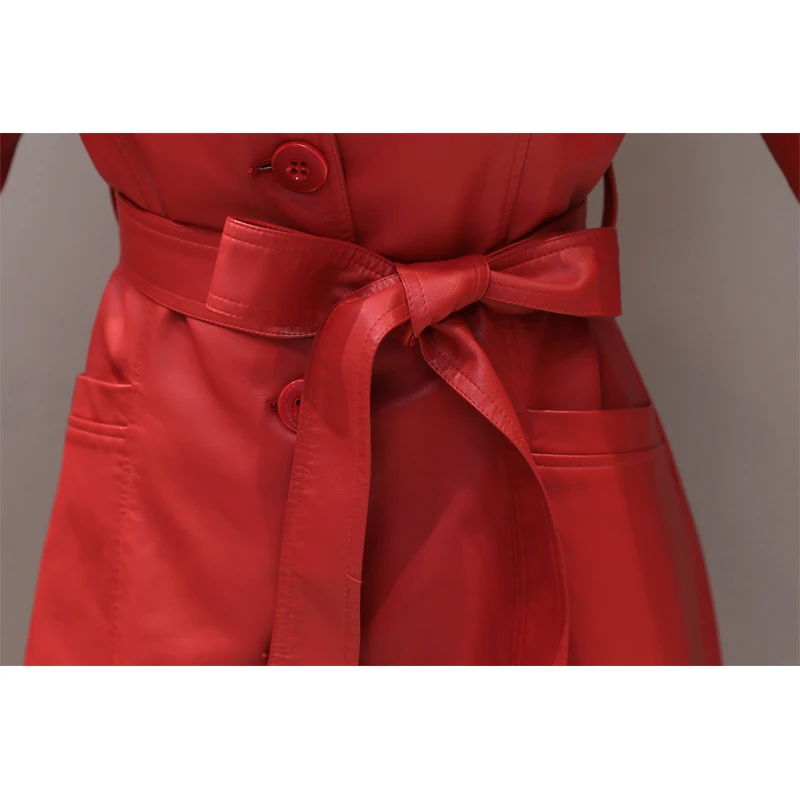 Женская Длинная кожаная куртка зима осень 2020 Дамские элегантные потертые пальто