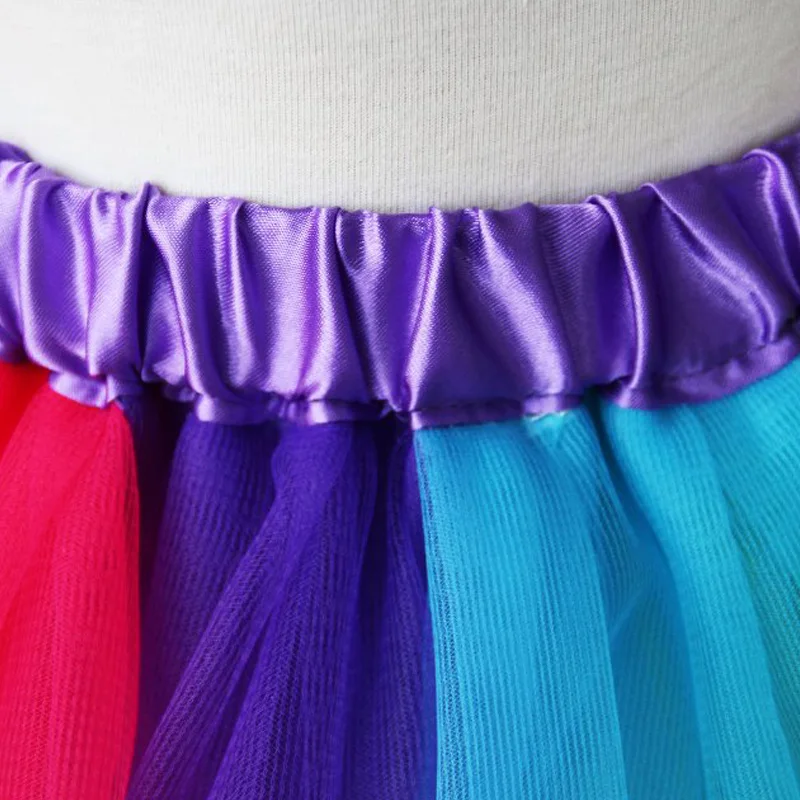 Радужные юбки для девочек Милая юбка ручной работы блестящая бальная пачка из