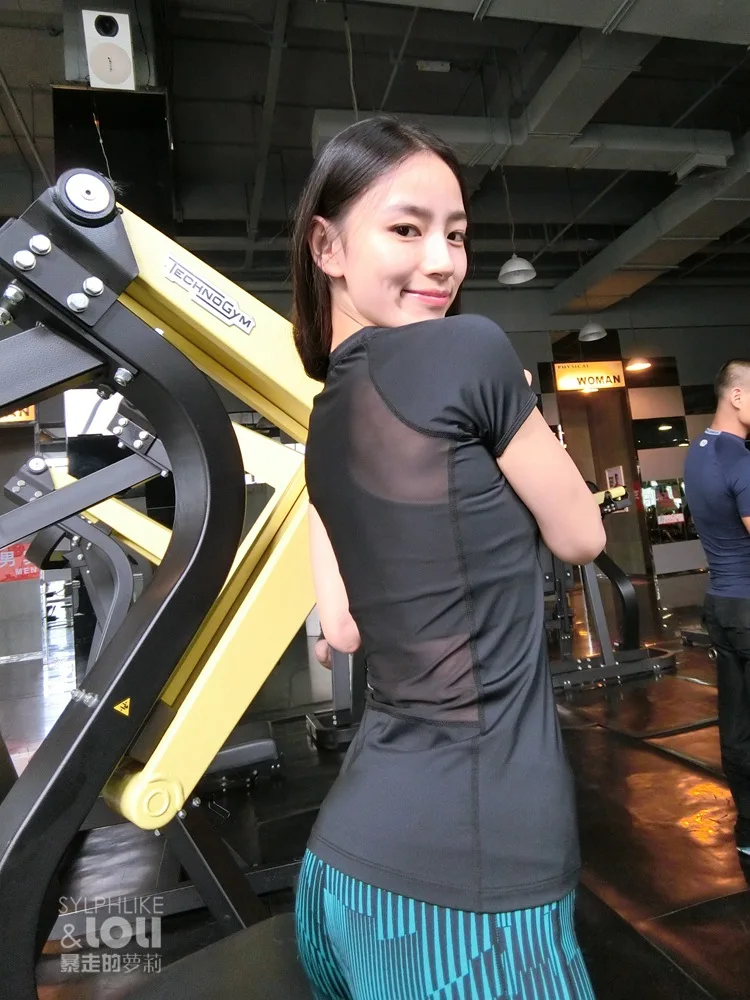 Футболка женская сетчатая пикантный Топ для йоги быстросохнущая дышащая