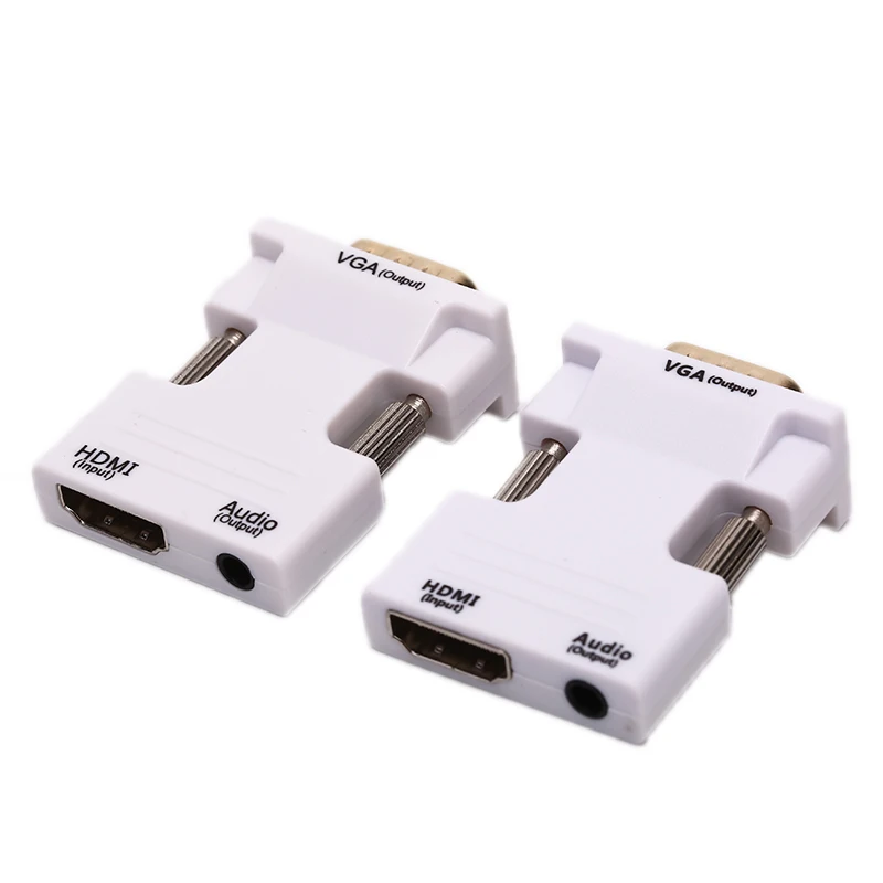 Адаптер VGA HDMI совместимый преобразователь Аудио и видеосигнала Full HD 1080P для
