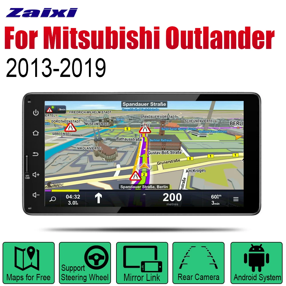Автомобильный мультимедийный плеер для Mitsubishi Outlander 2013 ~ 2019 система GPS навигации