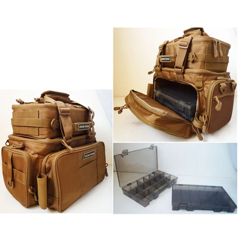 DREAM FISHING 45.5x25x21cm Multifunction Fishing Bag 2 Bags Bolsa De Pesca Waterproof Tools Lure Outdoor | Спорт и развлечения