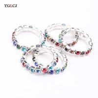 yglcj 2020 new fashion transparent crystal ring ladies elastic single row crystal ring bridal jewelry ladies jewelry