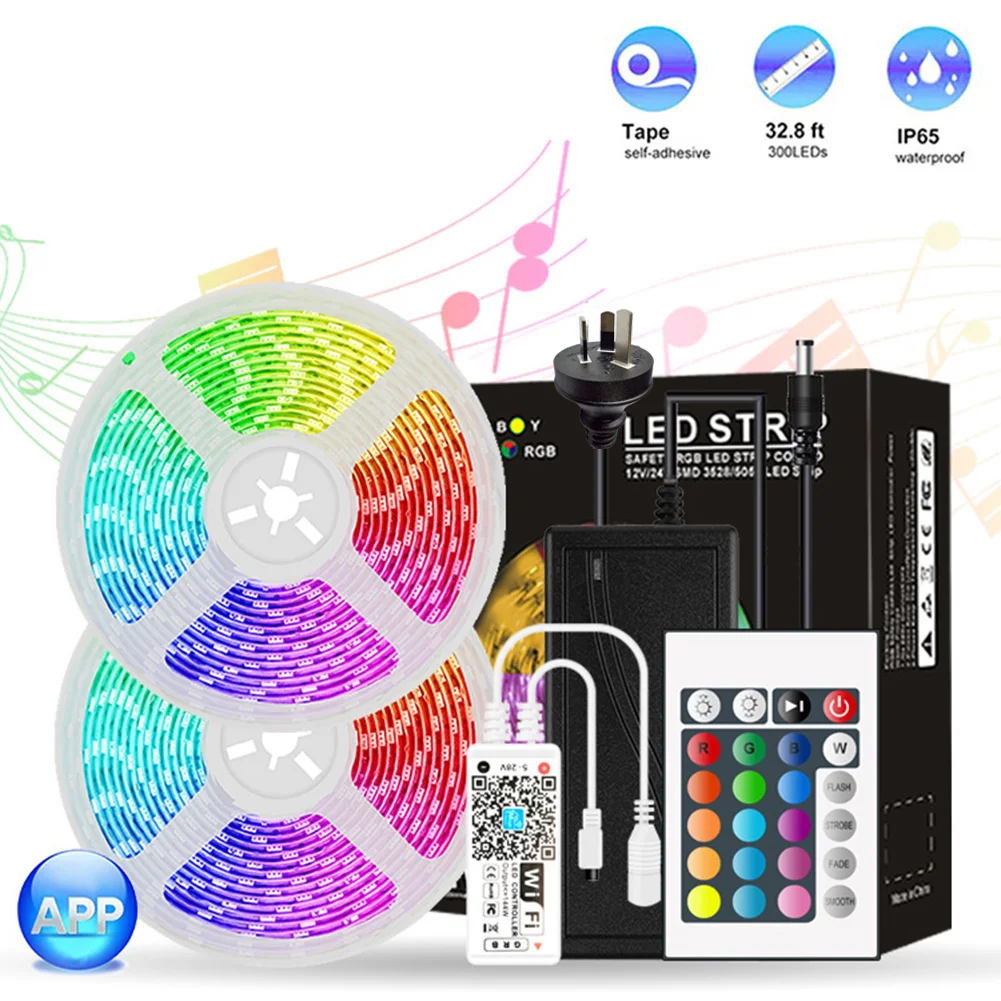 10m SMD 5050 RGB LED Strip Light Multi-functional Practical Durable Classic Waterproof WiFi Controller DC 12V Tape Lamp | Освещение