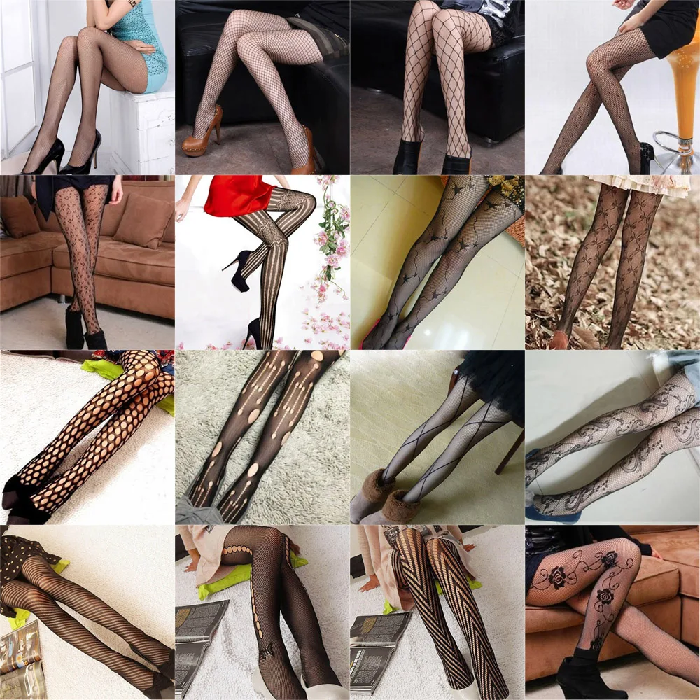 Женские колготки в сеточку черные с узором WATLH0031|Колготки| |