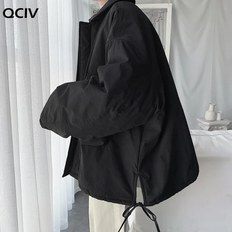 Winter Jacket Men Warm Fashion Casual Oversized Cotton Short Coat Men Korean Loose Pocket Tooling Coat Mens Thicken Coat Clothes