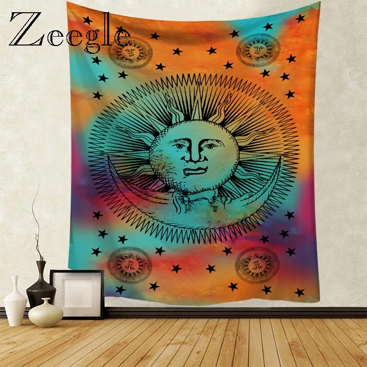 Zeegle Print Skull Wall Hanging Mandala Tapestry Travel Mattress Picnic Mat Large Blanket Bedroom Account Yoga | Дом и сад