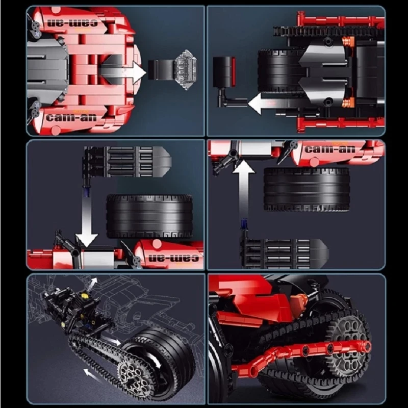 

City moc High tech Motorcycle rc car constructions model Can-Am Spyder F3 building blocks bricks Adult Child toys for boy Gift