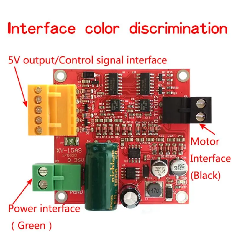 

6-36V 15A High Power DC Motor Driver Board Precise PWM Speed Regulator Module Industrial Grade