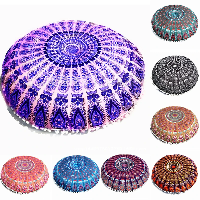 

Round Pillowcase Decorative Sofa Cushion Case Bed Pillow Cover Home Decoration Ethnic Style Cushion Cover Household Items