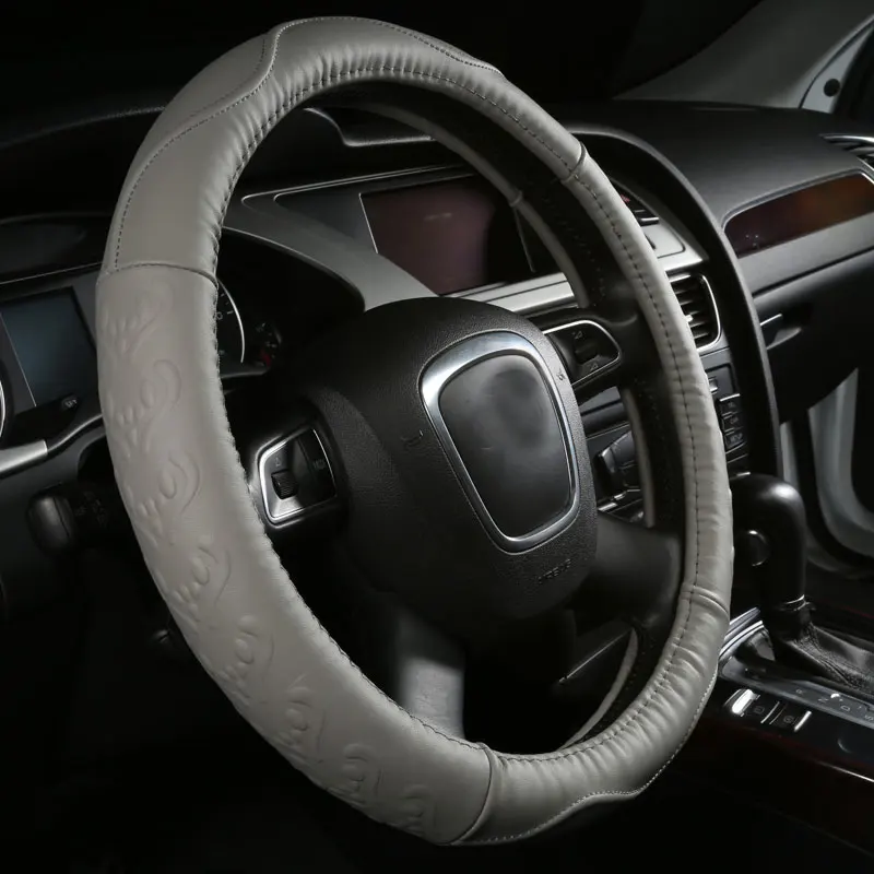 Автомобильные рулевые колеса крышка из натуральной кожи Аксессуары для Chevrolet Camaro