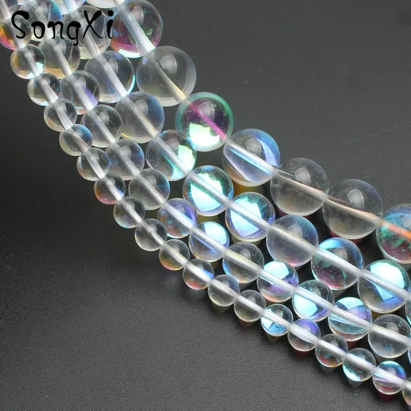 Натуральные яркие блестящие круглые бусины для самостоятельного изготовления