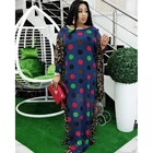 Spring Long Sleeve Maxi Dress African Ladies Rich Bazin Golden Print Vintage Plus Size Floor Length Women Party Long Dress