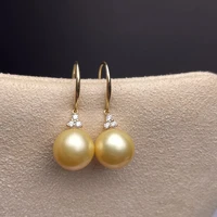 shilovem 18k yellow natural freshwater pearls drop earrings fine jewelry women trendy wedding christmas gift new myme10106682zz